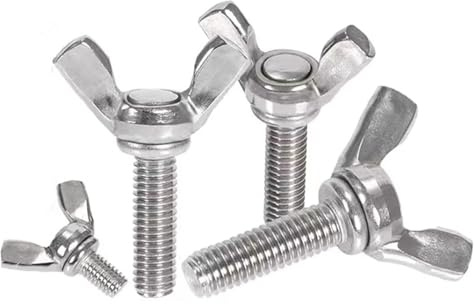 M5-0.8 x 8mm 304 Stainless Steel Wing Butterfly Screws Bolts,Wing Bolt,Machine Fastener,Thumb Hand Screws for Electronic Equipment,5 Pcs