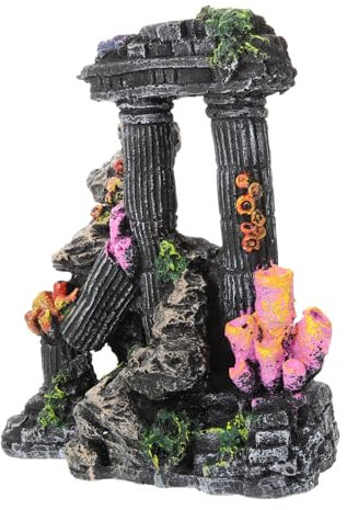 NOLITOY Roman Säulen Aquarium Dekoration Resin Craft Für Fischtank Antike Rom Säulen Ornament Für Garten Und Terrarium Für Aquarien Und Schreibtische