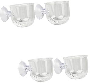 Ipetboom 2 Juegos De Comederos para Peces Vasos De Vidrio Alimento para Gusanos Rojos De Camarones Equipo para Acuario Suministros Acuáticos para Acuarios De Agua Dulce (2 Piezas)
