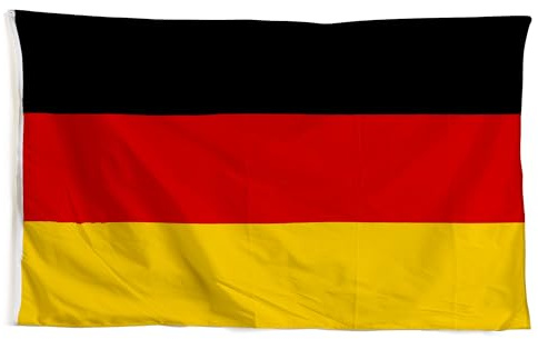 Deutschland Fahne 90x150 cm Hissfahne - Premium Flagge Wetterfest & UV-Beständig mit Metallösen - Große Nationalfahne Fanartikel für EM, WM, Stadion & Garten