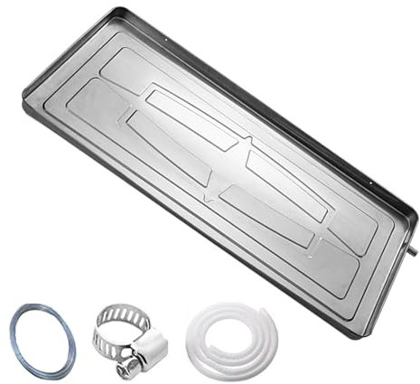 DJJYCTNM Air Conditioner Drip Tray Condensate Drain Pan, Stainless Steel Tray Water Collector Pad, Drain Fitting Kit, For Universal Split Air Conditioner Heat Pump Systems ( Color : 100*47.5cm/40*19in