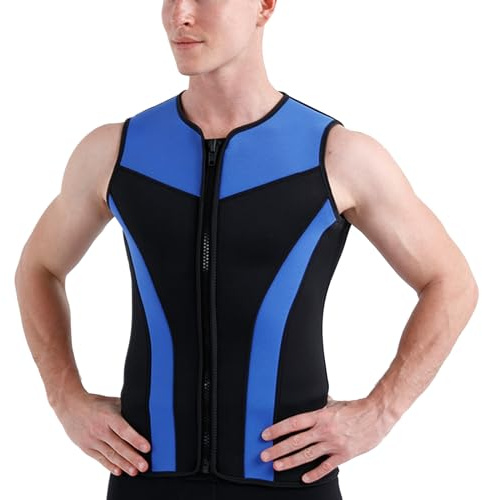 3mm Neopreno Traje De Neopreno Chaleco Traje De Neopreno Sin Mangas con Cremallera Frontal, para Natación Buceo Surf (Color : B, Size : XL)