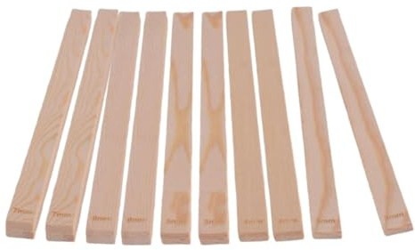 LOVIVER Measuring Strips Wooden Rolling Pin Guides Dining Mud Roller Rolling Pin Spacers Sticks Mud Sticks Guide Mudboard Tools, Style B