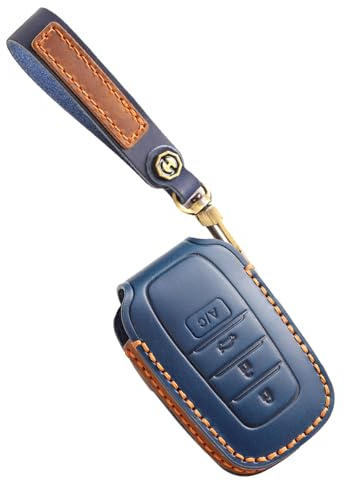 Ysbxitu für Toyota Autoschlüssel Hülle etui Leder Schlüsselanhänger-Hülle Passt für Toyota Yaris Cross Hybrid Corolla RAV4 Prius Camry Auris Fortuner Highlander Car keychain 2020-2024