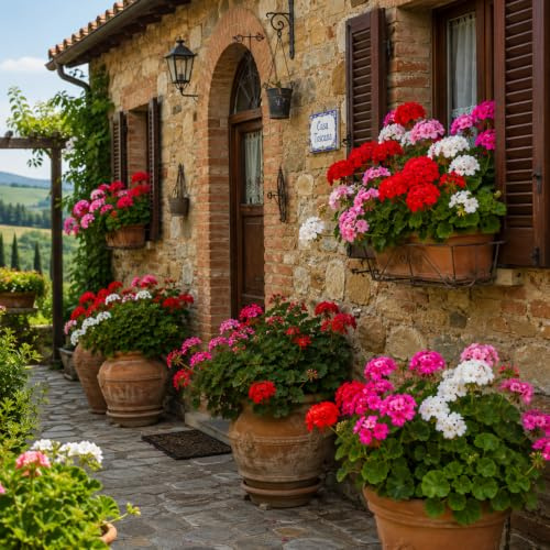 Miscuglio di Semi di Geranio, Fiori Rossi, Rosa, bianchi e Arancioni pianta perenne Geranium Seeds Geraniensamen Graines de géranium Semillas de geranio 10 Semi