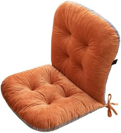 ZGantrix Stuhlkissen mit Rückenteil Sitz, Rückenkissen mit Bänder, Niedriglehner Auflage Polsterauflage Gartenstuhl, Polsterauflage Auflage für Stühle Bänke in Haus und Garten,1 Pack Orange