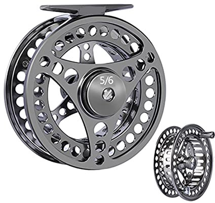 DLZFUDTY Fliegenrolle,Fliegenfischenrolle Fliegenfischen Rolle 3/4 5/6 7/8 9/10 WT 2 + 1BB CNC -Machined Links/rechts großer Laube Fly Wheel Ersatzspule Angelgerät(56 Reel Spare Spool)