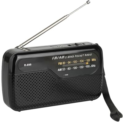 Uoqpty Radio à Transistor Portable sur Piles - Poste Radio Portable Compact - Haut-Parleur sans Fil sur Piles avec Aiguille pour Maison Sport Voyage Camping Randonnée Extérieur et Road Trip