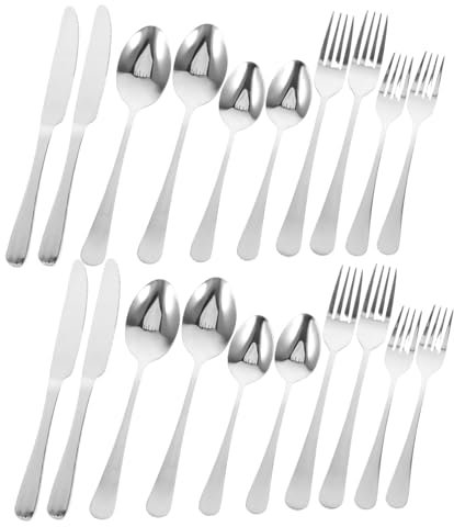 Set Posate in Acciaio Inossidabile 20 Pezzi, Design Elegante