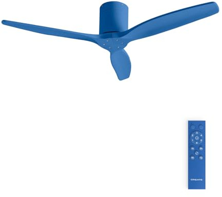 CREATE / WINDCALM M/Deckenventilator ABS Kobaltblau mit Fernbedienung / 40W, Leise, Ø132cm, 6 Geschwindigkeiten, 3 LED-Temperaturen, Timer, Sommer-Winterbetrieb