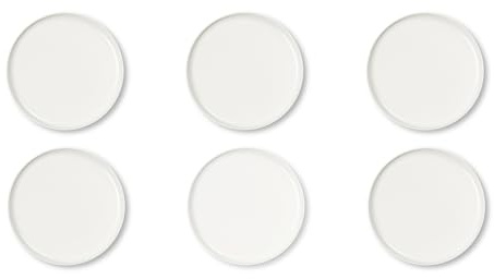 Excelsa Nordic Set 6 Piatti Piani in Ceramica, Bianco