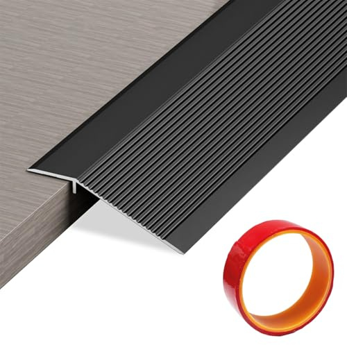 Profilo di transizione per bilanciamento dell'altezza, 0,9 m x 10 cm, in alluminio, profilo di transizione autoadesivo, compensazione dell'altezza 10 – 35 mm, adatto per soglie, rampe, laminato