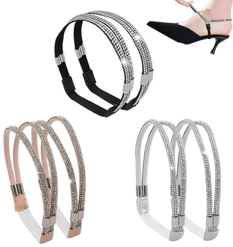 JYNXOR 3 paia Cinghie elastiche per scarpe con tacchi alti, di cinghie anti allentamento per scarpe di ricambio regolabili cinturino per scarpe fascia fissa accessori per sandali pantofole