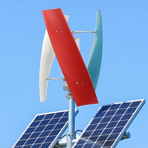 CIELOBLOEN Kit Turbina Eolica Verticale e Generatore Eolico Portatile Pala Eolica 100W/200W/300W 12V/24V Generatore Eolico Domestico con Controller per Gazebo/Capanne,100W-24V