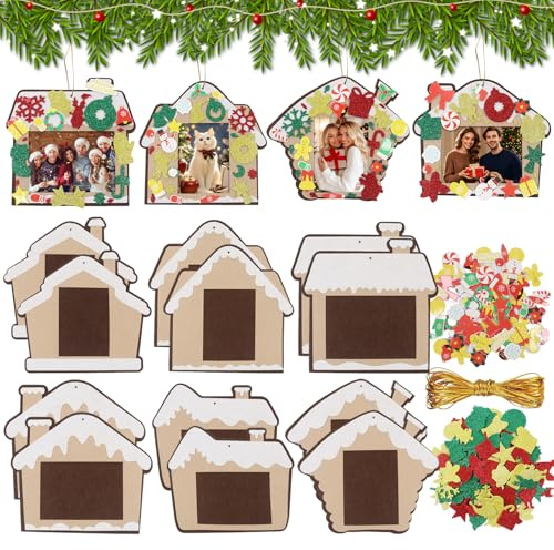 Qunkun Set di 12 pezzi di feltro fai da te per bambini, fai da te, decorazioni natalizie, fai da te, in feltro, decorazioni natalizie, set per bambini, per feste di Natale (B)