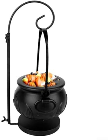 Vilgftyiet Plastic Halloween Witch Cauldron With Stand, Enhances For Candy Container Or Seasonal Decoration, Perfect For Halloween Events And Themed Party Displays
