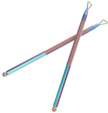 COLLBATH 2 piezas Herramienta Removedora de Cutículas de Acero Inoxidable Empujador Doble Punta para Manicura y Pedicura de Diseño Antideslizante y Duradero para Limpieza y Ablandamiento