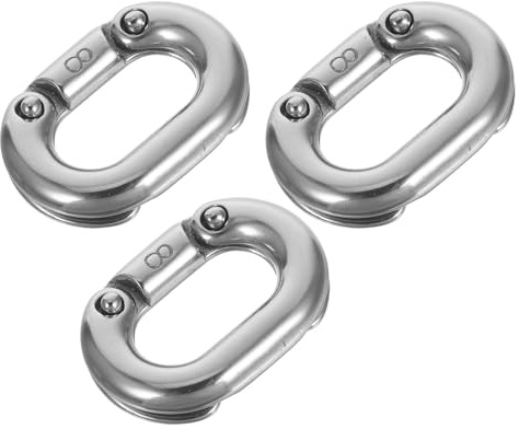 CIYODO 3pcs 8mm Heavy Duty Stainless Steel Quick Link Connectors, Marine Grade Chain Locking Attachments for Boat Anchor Repair, Sailboats, Yachts, and Fishing Vessels