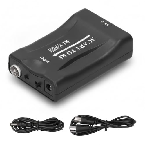 HaloVerde SCART a RF Converter para televisores Antiguos, modula la señal para Larga Distancia, Ideal como SCART a RF para conexión de TV para Reproductores Multimedia
