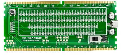 Jnchdghwa Tester di Slot di Memoria DDR5 con LED e Alimentazione Doppia per Scheda di Test della Memoria del Computer per Schede Madri Generali