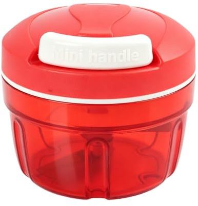 Cortador de cebolla Picadora de cebolla con cordón, Picadora manual multifunción 300 ml, picadora de verduras para cocina, ayuda culinaria Picadora roja