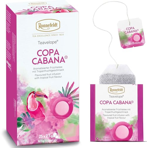Ronnefeldt Teavelope Copa Cabana BIO, Früchtetee mit Tropenfruchtgeschmack, 25 Beutel, 62,5 g