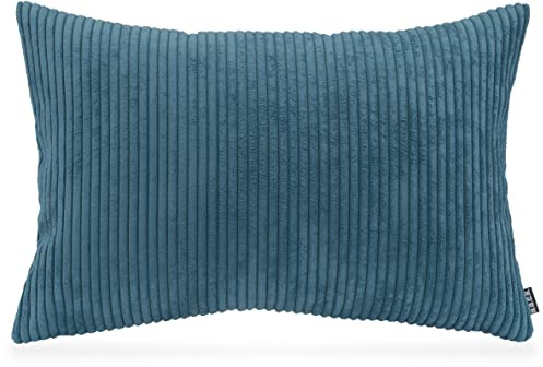 H.O.C.K. Corduroy Cord Kissen inkl. Füllung Größen (60x40cm, Petrol)