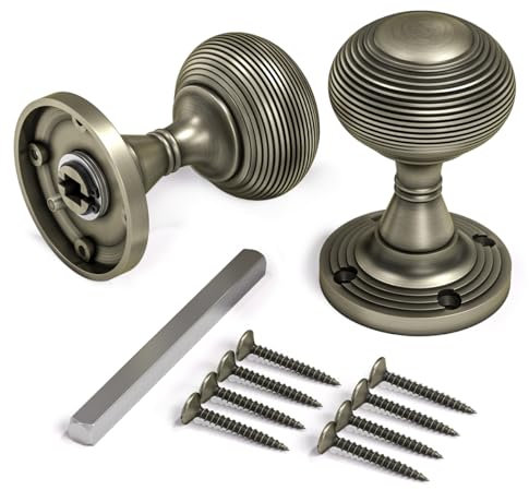 Bwintech 1 Set Beehive Mortice Door Knobs,Bronzed Finishing Pull Door Handle Knobs for Interal Doors