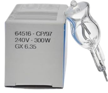 5pcs Halogen Bulb 64516 CP/97 230V 300W GX6.35 Halogen Lamp NAED 54780 2.0A GX 6.35 Base 230 Volt Clear Light Bulb