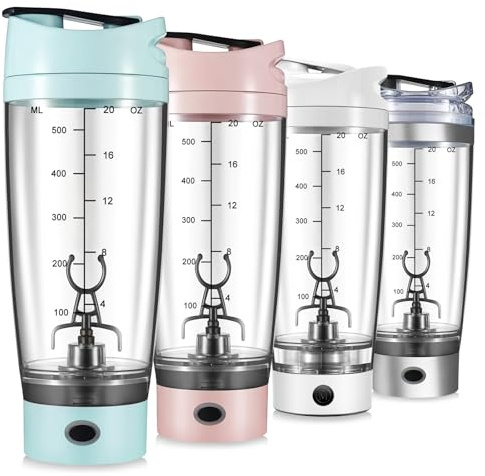 HNCY 600 ml elektrischer shaker, eiweiß shaker elektrisch proteinshake | shaker elektrisch, eiweiß shaker elektrisch, BPA-freier Tritan, USB-C aufladbar - Blau