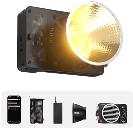 ZHIYUN MOLUS X100 tvåfärgad standard 100 W videolampa [officiell] V2, förbättrad version 100 W, COB LED, videobelysning, bärbar, tvåfärgad streaminglampa med 17317 Lux/2700 ~ 6500 K/CRI≥95/TLCI≥97