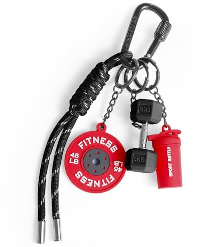 Sinsiot Dumbbell & Weights Keychain, Bag Purse Charms Gift for fitness Women and Men, Cute Mini Car Key Chains for Gym