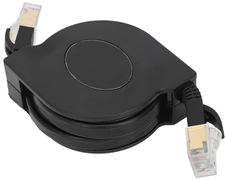 Retractable Cat 7 Ethernet Cable, Flat Shielded Network Cable Portable High Speed, for Desktop Router Switch Modem