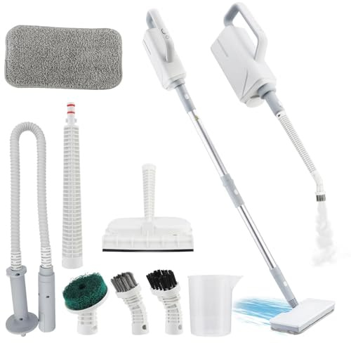 2-in-1 Steam Mop, 1500W Handheld Steamer Floor Cleaner with 370ml Water Tank, 3m Power Cord, 257 °f Powerful Steam, 2 Levels Steam Settings, Multi-Purpose Steam Cleaning, Suitable for All Flooring