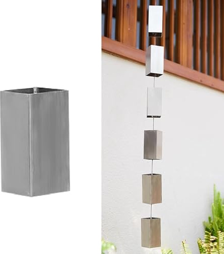 Regnkedja Fyrkantig Dekoration Regnfångarkedja För Regnrännor/Stuprör, Trädgårdsavledande Vattenkedja, Slitstarka Regnavloppskedjor I Metall,24 m (78ft)