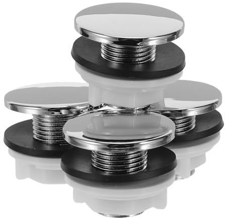 Alipis Tapón de Drenaje de Lavabo de Plástico Flexible 9,5 Mm 4 Piezas, Tapa Antiderrame para Fregadero y Bañera, Protección contra Desbordamiento, Compatible Baño y Cocina