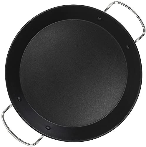 ALZA Basic - Padella per Paella Valenciana 32 cm, Acciaio Inox 18/10, Tutti i Tipi di Cucine, Induzione e Forno, Antiaderente Multistrato Privo di PFOA