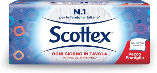 Scottex – Servilletas de una sola capa, tamaño familiar, presentes cada día en la mesa