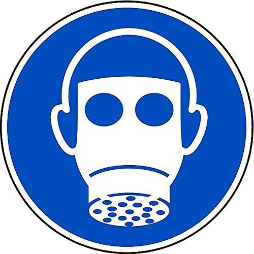 LEMAX® Gebotsschild, Atemschutz benutzen M017 DIN EN ISO 7010 Alu geprägt weiß Aufdruckfarbe: blau, 200mm