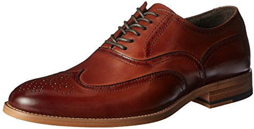 Stacy Adams Mens Dunbar - Wingtip Oxford, Cognac, 10 US