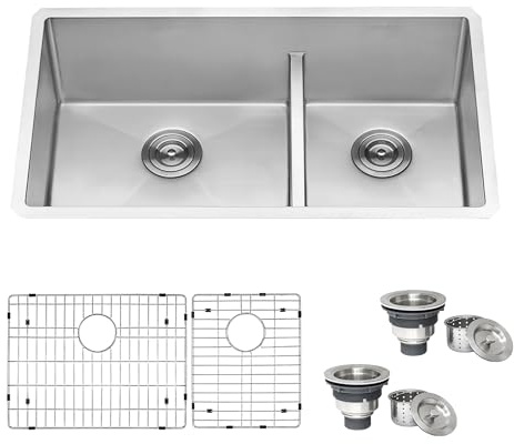 Ruvati 33-in 60/40 Low-Divide Undermount Kitchen Sink - RVH7419