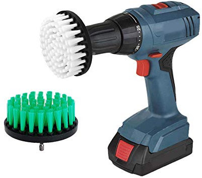 OxoxO 2 PCS, Soft and Medium Drill Brush Power Scrubbing Brush Drill Attachment Compatible with Cleaning Showers, Tubs, Bathrooms, Tile, Grout, Carpet, Tires, Boats,Upholstery