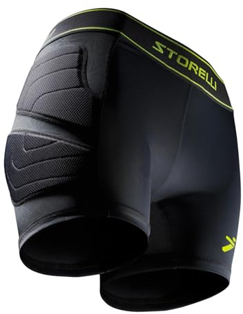 Storelli BodyShield Sottopantaloncini da Donna 2, Sottopantaloncini ad Alta Protezione dagli Impatti, Traspiranti e Resistenti ai Raggi UV per Calcio e Sport Pesanti | Nero | Medium