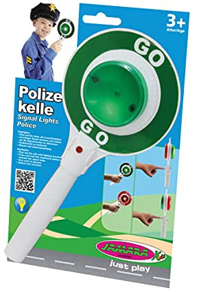 JAMARA 460308 - Polizeikelle mit Licht - Stop und Go Seite mit Leuchtfunktion, Knopf drücken und halten um die Signalleuchte zu aktivieren, kinderleicht zu bedienen, Robust und widerstandsfähig