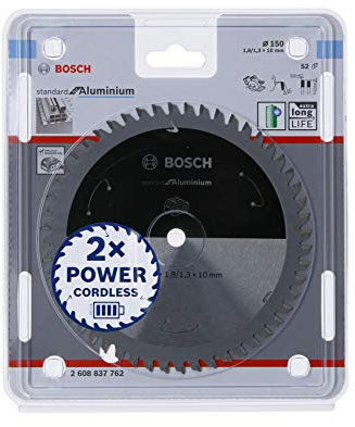 Bosch Accessories Professional Kreissägeblatt Standard for Aluminium (Aluminium, 150 x 10 x 1,8 mm, 52 Zähne, Zubehör Akku Kreissäge), 150 mm