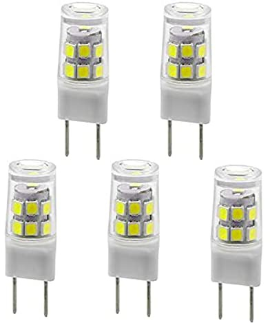 New G8 LED Light Bulb, G8 GY8.6 Bi-pin Base, 3W 120V 20W 35W Halogen Replacement Bulb for Under Counter Kitchen Lighting, Under-Cabinet Light, Puck Light （5-Pack） (White Color)… …