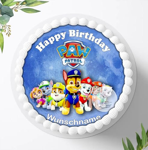Tortenaufleger Tortenbild Tortendeko, Für den Geburtstag ein Tortenbild mit oder ohne Wunschname Zuckerbild, Essbares Foto für Torten, Tortenaufleger Ø 20cm - Super Qualität, 0182w
