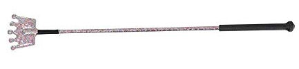 HySchool Glitzer-Krone, Reitgerte, 65 cm, Regenbogen-Glitzer