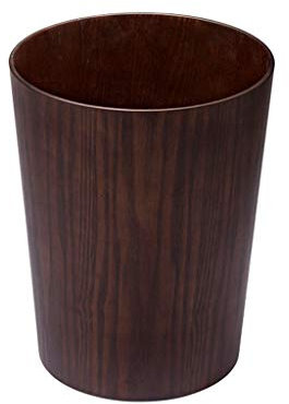 MYBA Cubo de basura de madera de 12 l, cubo de basura de cocina, cubo de basura para dormitorio, oficina, baño, cubo de basura (color: marrón oscuro)