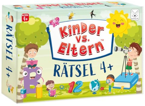 Kinder vs. Eltern Spiel Rätsel 4+ Kinderspiele ab 4 Jahre Gesellschaftsspiele Kartenspiele Familienspiele Kinder Spiele für Unterwegs Quiz Spiel Familienquiz | 50 Karten | 100 Zeichenpuzzles